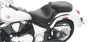 Mustang - Seat - Wide - Touring - Without Backrest - One-Piece - Chrome Studded - Black w/Conchos - VN900 - Wide Touring Seat - 76126 Mustang - Seat - Wide - Touring - Without Backrest - One-Piece - Chrome Studded - Black w/Conchos - VN900 - Wide Touring Seat - 76126