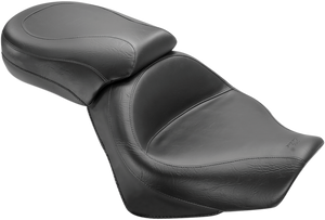 Mustang - Seat - Vintage - Wide - Touring - Without Driver Backrest - Two-Piece - Smooth - Black - Vintage Wide Touring Seat - 76161 Mustang - Seat - Vintage - Wide - Touring - Without Driver Backrest - Two-Piece - Smooth - Black - Vintage Wide Touring Seat - 76161