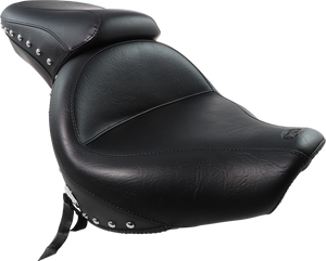 Mustang - Seat - Wide - Touring - Without Backrest - One-Piece - Chrome Studded - Black w/Conchos - Wide Touring Seat - 76640 Mustang - Seat - Wide - Touring - Without Backrest - One-Piece - Chrome Studded - Black w/Conchos - Wide Touring Seat - 76640