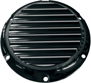 Joker Machine - Derby Cover - Black/Silver - Finned - Billet Derby Cover - 10-690B