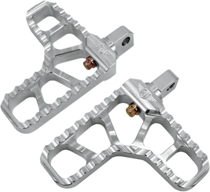 Joker Machine - Adjustable Serrated Footpegs - With Heel -  Clear - Adjustable Serrated Billet Footpegs - 08-62-1