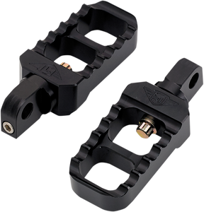 Joker Machine - Adjustable Stubby Footpegs - Black - Adjustable Serrated Billet Footpegs - 08-642-1B