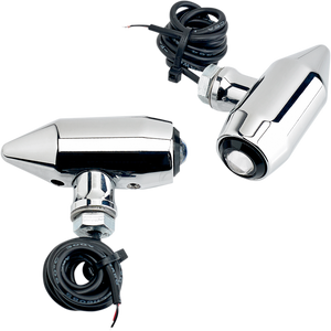 Joker Machine - Vega Center Mount LED Lights - Chrome/Red - Vega LED Center Mount Turn Signals/Marker Lights - 05-56-RC