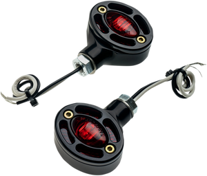 Joker Machine - LED Turn Signals - Black with Red LEDs - Omega LED Turn Signals - 05-250-RB