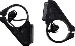 Joker Machine - Turn Signal - 41 mm - Amber - Black - Fork Mount Turn Signals - 05-304-1