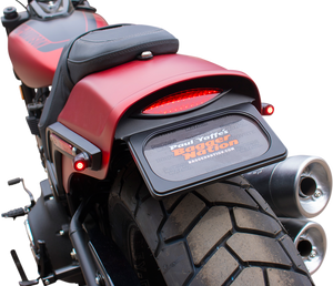 Paul Yaffe Bagger Nation - License Plate Frame with Light - Satin Black - M8 Fat Bob Light & License Plate Kit - FPF-M8FB-LB-SB Paul Yaffe Bagger Nation - License Plate Frame with Light - Satin Black - M8 Fat Bob Light & License Plate Kit - FPF-M8FB-LB-SB