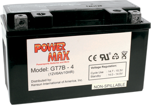 Power Max - Battery - YT7B-BS - Maintenance-Free Battery - GT7B-4