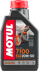 Motul - 7100 4T Synthetic Oil - 20W-50 - 1L - 7100 Synthetic 4T Engine Oil - 104103 Motul - 7100 4T Synthetic Oil - 20W-50 - 1L - 7100 Synthetic 4T Engine Oil - 104103