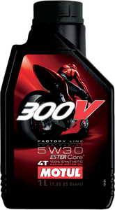 Motul - 300V Synthetic Ester Oil - 5W-30 - 1L - 300V Factory Line Road Racing Synthetic 4T Engine Oil - 104108 Motul - 300V Synthetic Ester Oil - 5W-30 - 1L - 300V Factory Line Road Racing Synthetic 4T Engine Oil - 104108