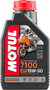 Motul - 7100 4T Synthetic Oil - 15W-50 - 1L - 7100 Synthetic 4T Engine Oil - 104298