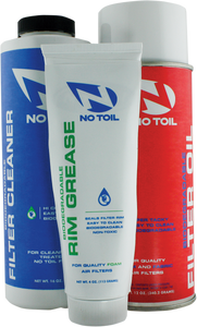No Toil - Filter Oil, Cleaner, and Rim Grease Kit - Aerosol - Air Filter Maintenance Kit - NT207 No Toil - Filter Oil, Cleaner, and Rim Grease Kit - Aerosol - Air Filter Maintenance Kit - NT207