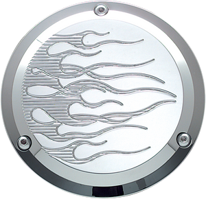 Joker Machine - Derby Cover - Flame - Chrome Billet Derby Cover - 921017FC