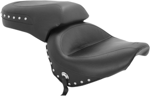 Mustang - Seat - Wide - Touring - Without Backrest - Two-Piece - Chrome Studded - Black w/Conchos - XV650 - Wide Touring Seat - 75266