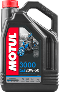 Motul - 3000 Mineral 4T Engine Oil - 20W-50 - 1 U.S. gal. - 3000 Mineral 4T Engine Oil - 107319 Motul - 3000 Mineral 4T Engine Oil - 20W-50 - 1 U.S. gal. - 3000 Mineral 4T Engine Oil - 107319