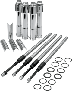 S&s Cycle - Quickee Pushrod Kit with Chrome Covers - XL - Quickee Pushrod Kit with Chrome Covers - 930-0023