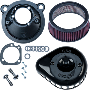 S&s Cycle - Mounted Aire Cleaner - Black - XL - Mini Teardrop Stealth Air Cleaner Kit - 170-0440C