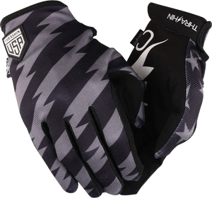 Thrashin - Stars & Bolts Stealth Gloves - Black/Gray - Large - Stars & Bolts Stealth Gloves - SV1-13-10