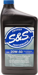 S&s Cycle - Synthetic Oil 20W-50 - 1 U.S. quart - High Performance Synthetic 20W-50 Engine Oil - 153755 S&s Cycle - Synthetic Oil 20W-50 - 1 U.S. quart - High Performance Synthetic 20W-50 Engine Oil - 153755
