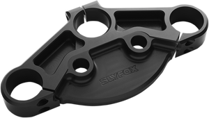 Slyfox - 49 mm Upper Triple Clamp - '14+ FLH - Black Anodized - 49 mm Triple Clamps - SF1000-2 Slyfox - 49 mm Upper Triple Clamp - '14+ FLH - Black Anodized - 49 mm Triple Clamps - SF1000-2