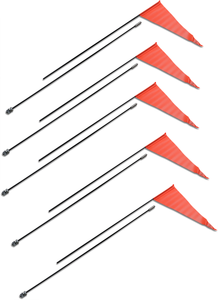 Safety Vehicle Emblem - Flag and Pole - 6' Black Pole - 5 Pack - Flag with Fiberglass Pole - 7 BLACK Safety Vehicle Emblem - Flag and Pole - 6' Black Pole - 5 Pack - Flag with Fiberglass Pole - 7 BLACK