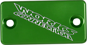 Works Connection - Brake Cover - Billet - Green - Anodized Billet Aluminum Front Brake Reservoir Covers - 21-128