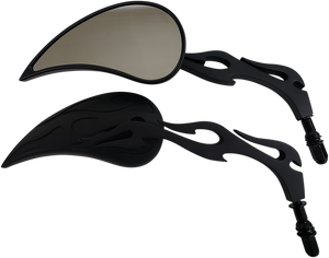 Rivco - Flame Billet Mirror - Black - Flame Billet Mirrors - MV325 Rivco - Flame Billet Mirror - Black - Flame Billet Mirrors - MV325