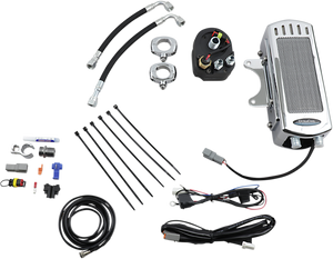 Ultracool - Side Mount Oil Cooler Kit - Chrome - Softail - 3.0 Side Mount Oil Cooler with Fan Kit for Softail - SMS-1C Ultracool - Side Mount Oil Cooler Kit - Chrome - Softail - 3.0 Side Mount Oil Cooler with Fan Kit for Softail - SMS-1C