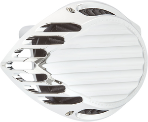 Rough Crafts - Finned Air Cleaner - Chrome - Finned Air Cleaner - RC-600-005 Rough Crafts - Finned Air Cleaner - Chrome - Finned Air Cleaner - RC-600-005