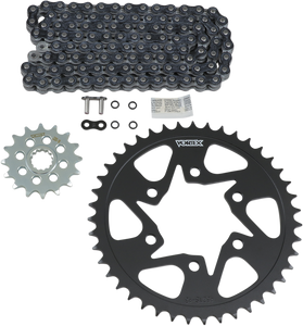 Vortex - Chain Kit - Black - Kawasaki - ZX-6R - OES Original Equipment Steel Chain Kit - CK6387