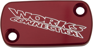Works Connection - Brake Cover - Billet - Red - Anodized Billet Aluminum Front Brake Reservoir Covers - 21-006