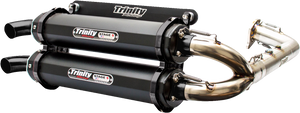 Trinity Racing - Stage 5 Dual Exhaust - Cerakote Black - Stage 5 Dual Exhaust System - TR-4153D-C2