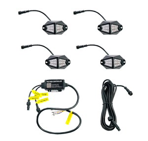 Whipitlightrods - 4 Pod Rock Light - LED Rock Light Kit - 25-400 Whipitlightrods - 4 Pod Rock Light - LED Rock Light Kit - 25-400