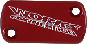 Works Connection - Brake Cover - Billet - Red - Anodized Billet Aluminum Front Brake Reservoir Covers - 21-005
