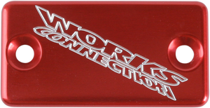 Works Connection - Brake Cover - Billet - Red - Anodized Billet Aluminum Front Brake Reservoir Covers - 21-025