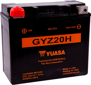 Yuasa - AGM Battery - GYZ20H - GYZ Factory-Activated AGM Maintenance-Free Battery - YUAM72RGH Yuasa - AGM Battery - GYZ20H - GYZ Factory-Activated AGM Maintenance-Free Battery - YUAM72RGH