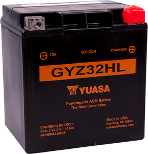 Yuasa - AGM Battery - GYZ32HL - GYZ Factory-Activated AGM Maintenance-Free Battery - YUAM732HL Yuasa - AGM Battery - GYZ32HL - GYZ Factory-Activated AGM Maintenance-Free Battery - YUAM732HL