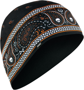 Zan Headgear - SportFlex Beanie - Bandanna Black/Orange - SportFlex Beanie - WHLL197 Zan Headgear - SportFlex Beanie - Bandanna Black/Orange - SportFlex Beanie - WHLL197