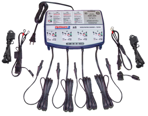 Tecmate - Battery Charger/Maintainer - 4-Bank - Optimate 3 Multi-Battery Charger - TM455 Tecmate - Battery Charger/Maintainer - 4-Bank - Optimate 3 Multi-Battery Charger - TM455