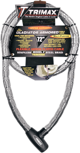 Trimax - Braided Cable Lock - 72" - Gladiator Series Armored Cable - TG3072SX Trimax - Braided Cable Lock - 72" - Gladiator Series Armored Cable - TG3072SX