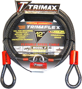Trimax - Cable Lock - 12' - Trimaflex Max Security Braided Cable - TDL1212 Trimax - Cable Lock - 12' - Trimaflex Max Security Braided Cable - TDL1212
