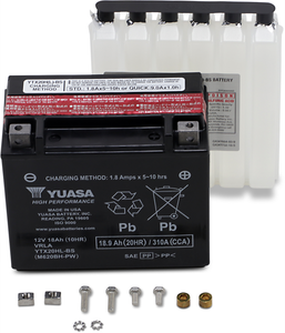 Yuasa - AGM Battery - YTX20HL-BS-PW .93 L - High Performance AGM Maintenance-Free Battery - YUAM620BH-PW Yuasa - AGM Battery - YTX20HL-BS-PW .93 L - High Performance AGM Maintenance-Free Battery - YUAM620BH-PW