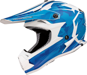 Moose Racing - Youth F.I. Helmet - Agroid Camo - MIPS - Blue/White - Medium - Youth F.I. Agroid Camo MIPS Helmet - 0111-1533