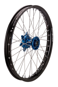 Moose Racing - SX-1 Complete Wheel - Front - Black Wheel/Blue Hub - 17" x 1.40" - SX-1 Complete Wheels - YF-14017-BKBU