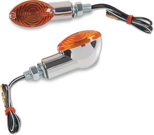K&s Technologies - Ultramini Marker Light - Chrome/Amber - Universal Mini-Stalk Marker Lights - 25-8355