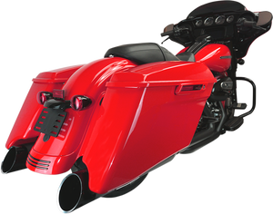Khrome Werks - 4.5" Mufflers for Touring - Black with Edge - HP-Plus 4.5" Slip-On Mufflers - 202885 Khrome Werks - 4.5" Mufflers for Touring - Black with Edge - HP-Plus 4.5" Slip-On Mufflers - 202885