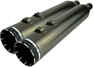 Khrome Werks - 4.5" Mufflers for Touring - Smoked Khrome with Tracer - HP-Plus 4.5" Slip-On Mufflers - 202650 Khrome Werks - 4.5" Mufflers for Touring - Smoked Khrome with Tracer - HP-Plus 4.5" Slip-On Mufflers - 202650