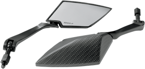 Koso - Clear Lens Mirror - Carbon Fiber/Black - TT-Style Mirrors - OA016CK2