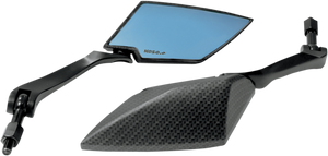 Koso - Blue Lens Mirror - Carbon Fiber/Black - TT-Style Mirrors - OA016CK6