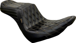 Le Pera - Tailwhip Seat - Diamond w/ Chestnut Stitching - Black - FXLR/FLSB '18-'22 - Tailwhip Seat - LYR-580DD-CHET Le Pera - Tailwhip Seat - Diamond w/ Chestnut Stitching - Black - FXLR/FLSB '18-'22 - Tailwhip Seat - LYR-580DD-CHET