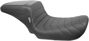 Le Pera - Kickflip Seat - Flat Track Stitch - Black - FXD '06-'17 - Kickflip Seat  Flat Track Stitch - LK-591TRKPT